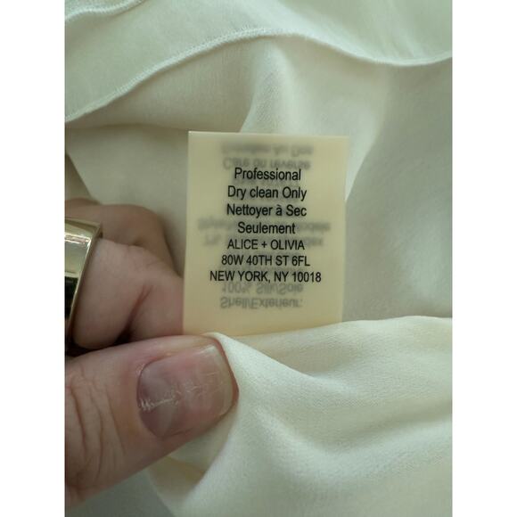 Alice + Olivia Light Pink/Cream Silk Chiffon Drape Dress Size Small - Picture 9 of 9